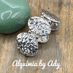 Luxury statement silver steel color crystal/ chunky bracelet